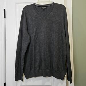 Banana Republic‎ Men's XL 100% Merino Wool Gray V-Neck Sweater